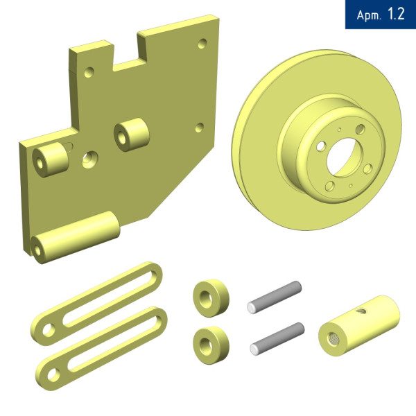 Кронштейн компрессора для Fiat Ducato 2.3 JTD с двигателем F1A с доп. шкивом, под компрессор SD 5H11,  5H14