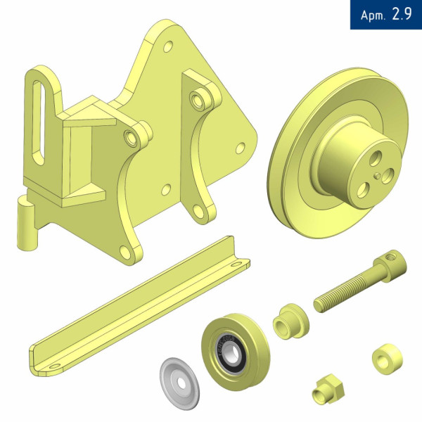Кронштейн компрессора для Ford Tranzit 2,2 л RWD с доп. шкивом LK, под компрессор SD 5H14/7H15