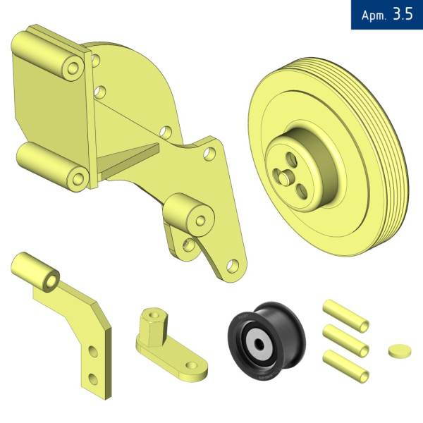 Кронштейн компрессора для Foton Aumark 1039 с двигателем Cummins ISF 2.8 Е4-5, под компрессор SD 5H14/7H15