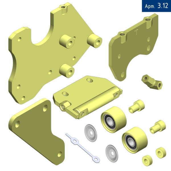 Кронштейн компрессора для Foton Aumark S80-100 с двигателем Cummins ISF 3.8 Е5 c 2022 г.в, c кондиционером, под компрессор ТМ 21