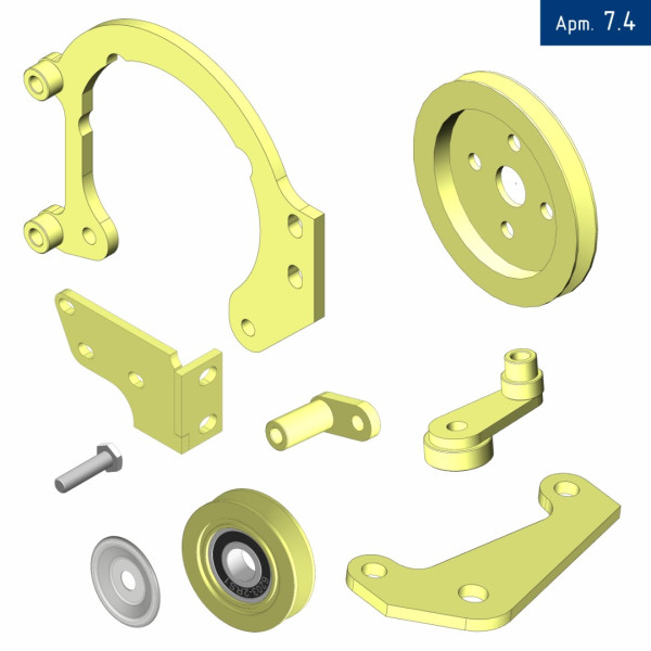 Кронштейн компрессора для JAC N56с с двигателем HFC4DE1-1D E5 150л.с. (с сохранением кондиционером), под компрессор SD 5H14 /7H15