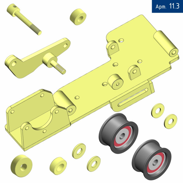 Кронштейн компрессора для Renault Kangoo 1.4 с двигателем К7JA700 c ГУР, под компрессор  SD 5H11, 5H14/7H15