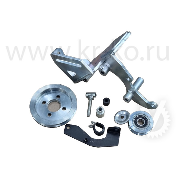 Кронштейн компрессора для КАМАЗ КОМПАС 9 с двигателем 590.11-150 Е5 с сохранением штатного кондиционера, под компрессор SD 5H14