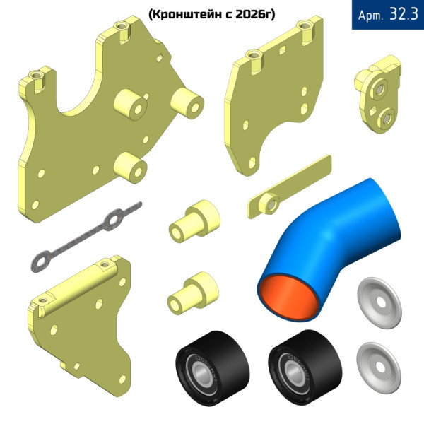 Кронштейн компрессора для DongFeng 80-120 с двигателем ISF3.8 c сохранением штатного кондиционера, под компрессор ТМ 21
