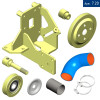 Кронштейн компрессора для JAC N200 с двигателем CUMMINS ISD 285 50 6.7L, с кондиционером, под компрессор TM-21 с доп. шкивом